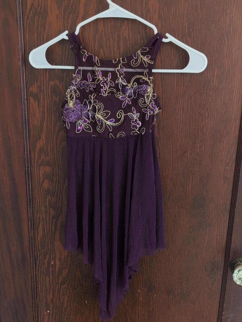 Weissman Deep Purple Embroidered Halter Camisole